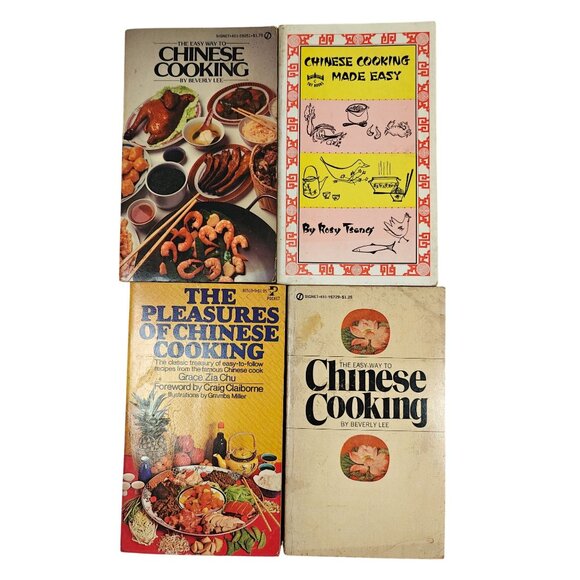 Vintage Chinese Cookbooks Paperback Lot Of 4 Local Ethnic Recipes - Picture 1 of 7